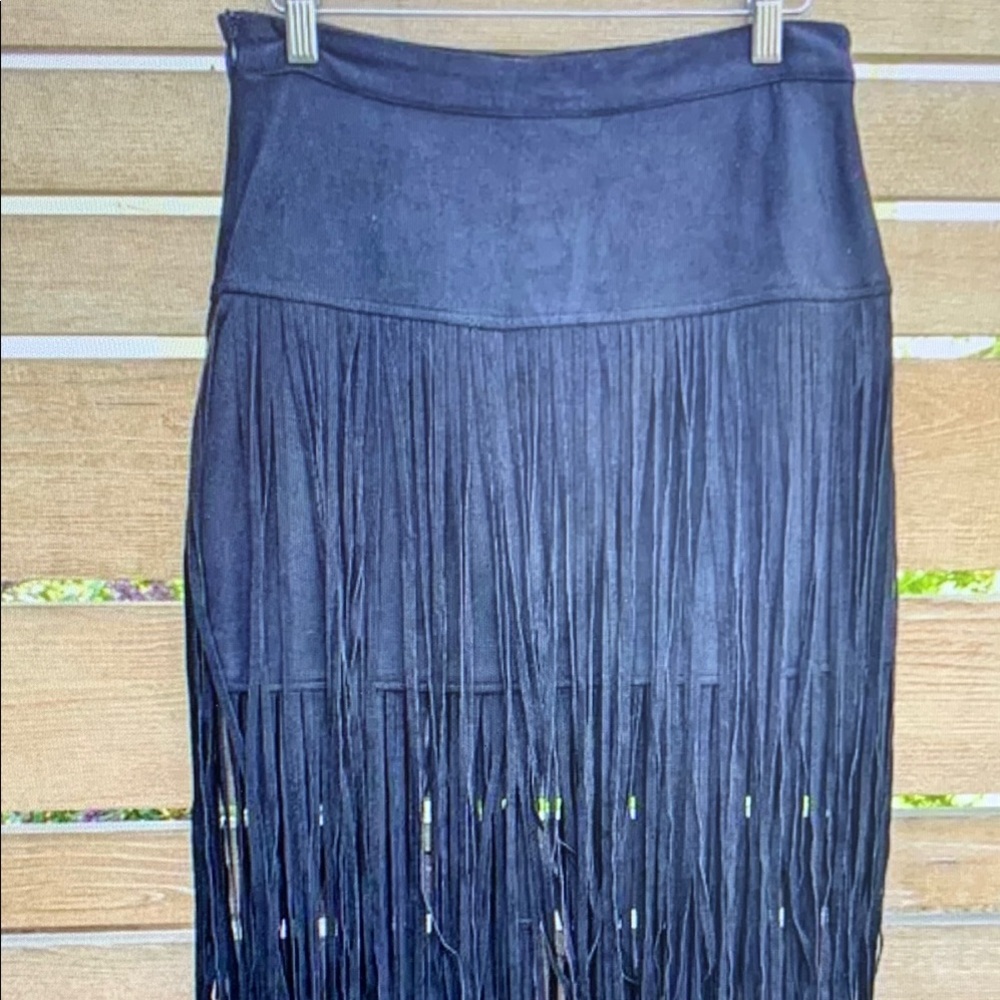 Black Fringe Skirt